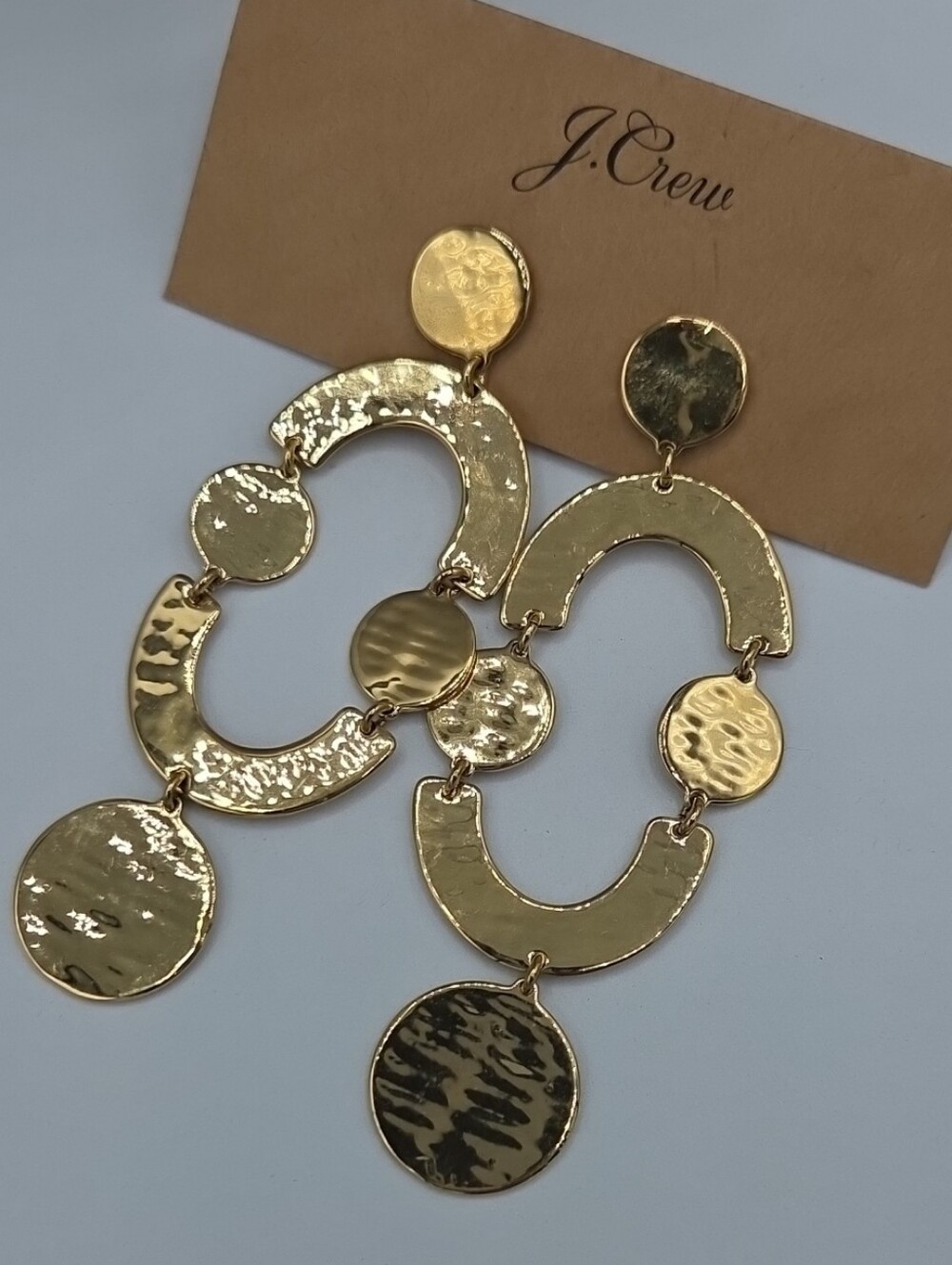 5 for $25! J. Crew Gold Tone Textured Multi-Disc Drop Earrings